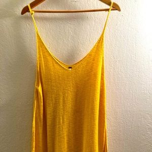 Free People V-Neck Tank Top Yellow